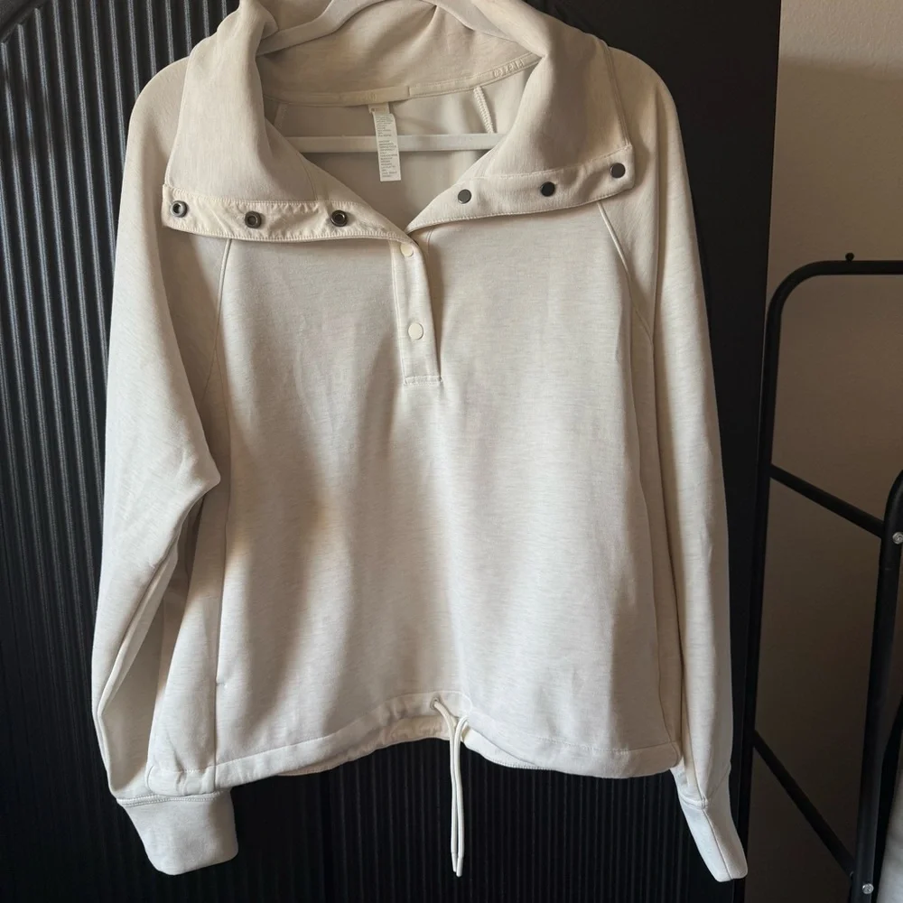 Zella Cream Button-Up Sweatshirt - Picture 3 of 10